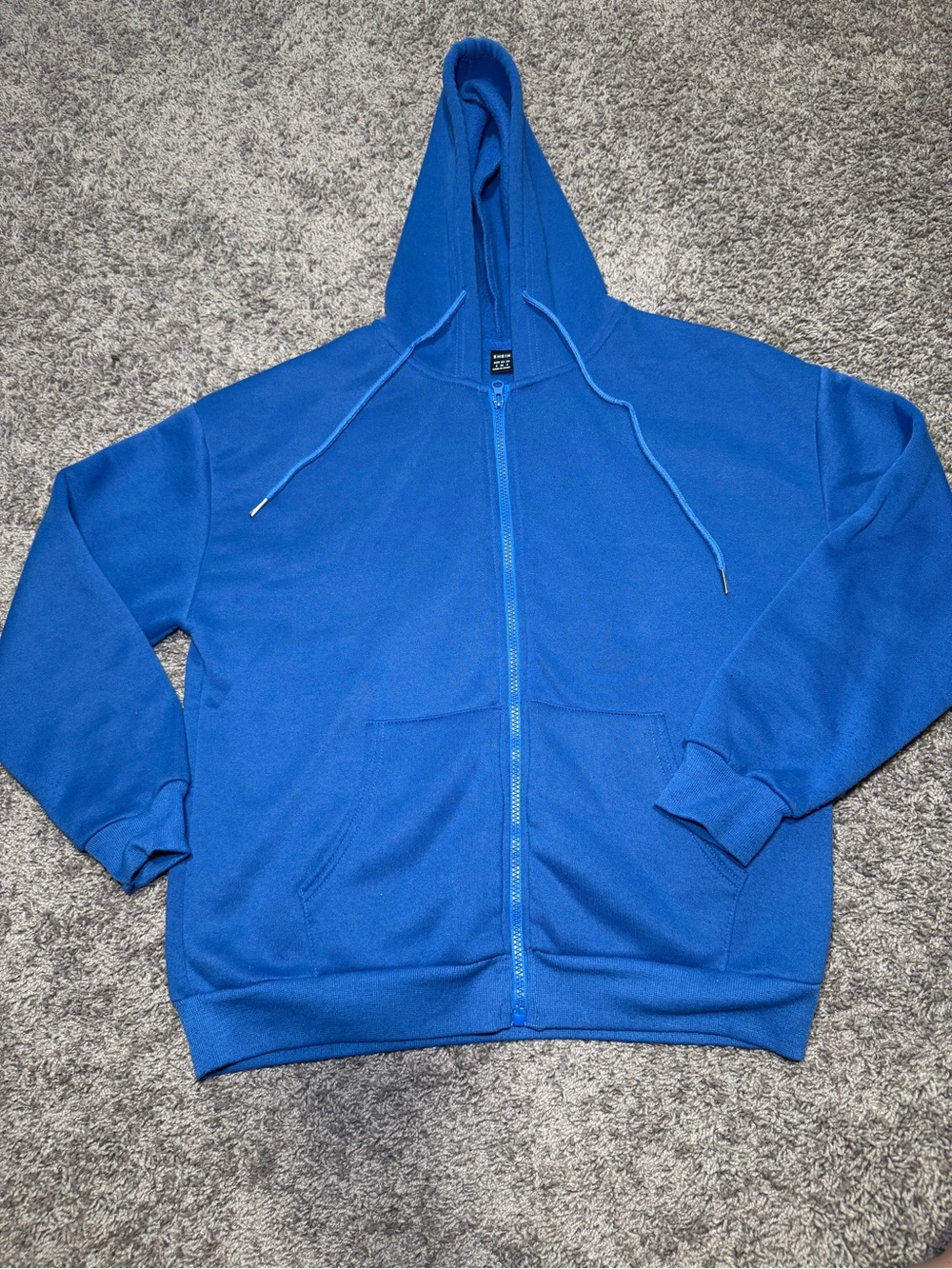SHEIN Electric Blue Zip-Up Hoodie